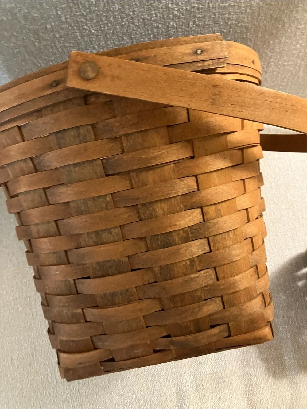 Longaberger Brown Handwoven Handle Basket Duo